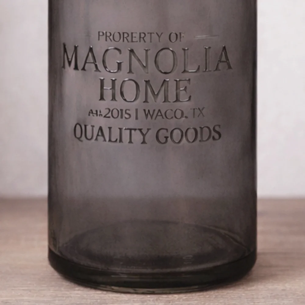 Magnolia‎ Home Smoked Gray Glass Seltzer Siphon Bottle Joanna Gaines